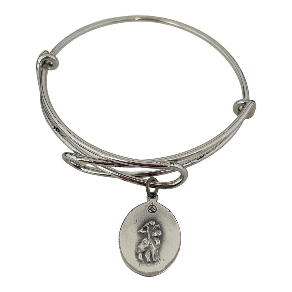 New Skateboard Charm Bangle Bracelet St. Christopher Protect Me 3X